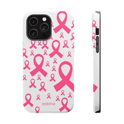 osbina |  MagSafe compatible for iPhone | Limited Edition Strength in Ribbons Case in Light Pink + Soft Pink + Hot Pink | The Pink October Collection | Inspired By