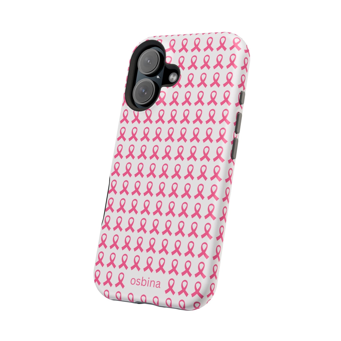 osbina |  MagSafe compatible for iPhone | Limited Edition The Side By Side Pink Ribbons Case in Light Pink + Soft Pink + Hot Pink | The Pink October Collection | Inspired By