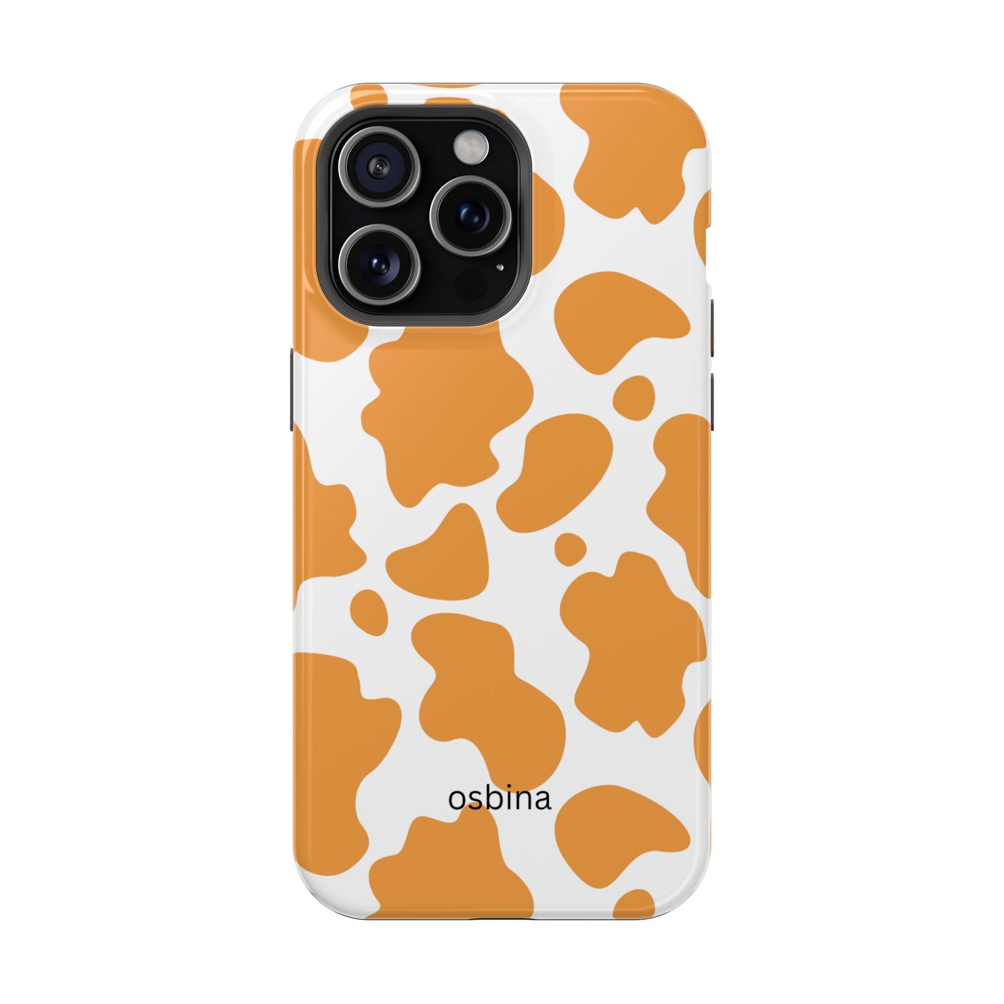 osbina | MagSafe Compatible for iPhone | Holy Cow, It’s Chic — The Orange Cow Print Case | The Season Collective