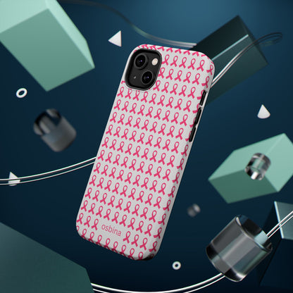 osbina |  MagSafe compatible for iPhone | Limited Edition The Side By Side Pink Ribbons Case in Light Pink + Soft Pink + Hot Pink | The Pink October Collection | Inspired By
