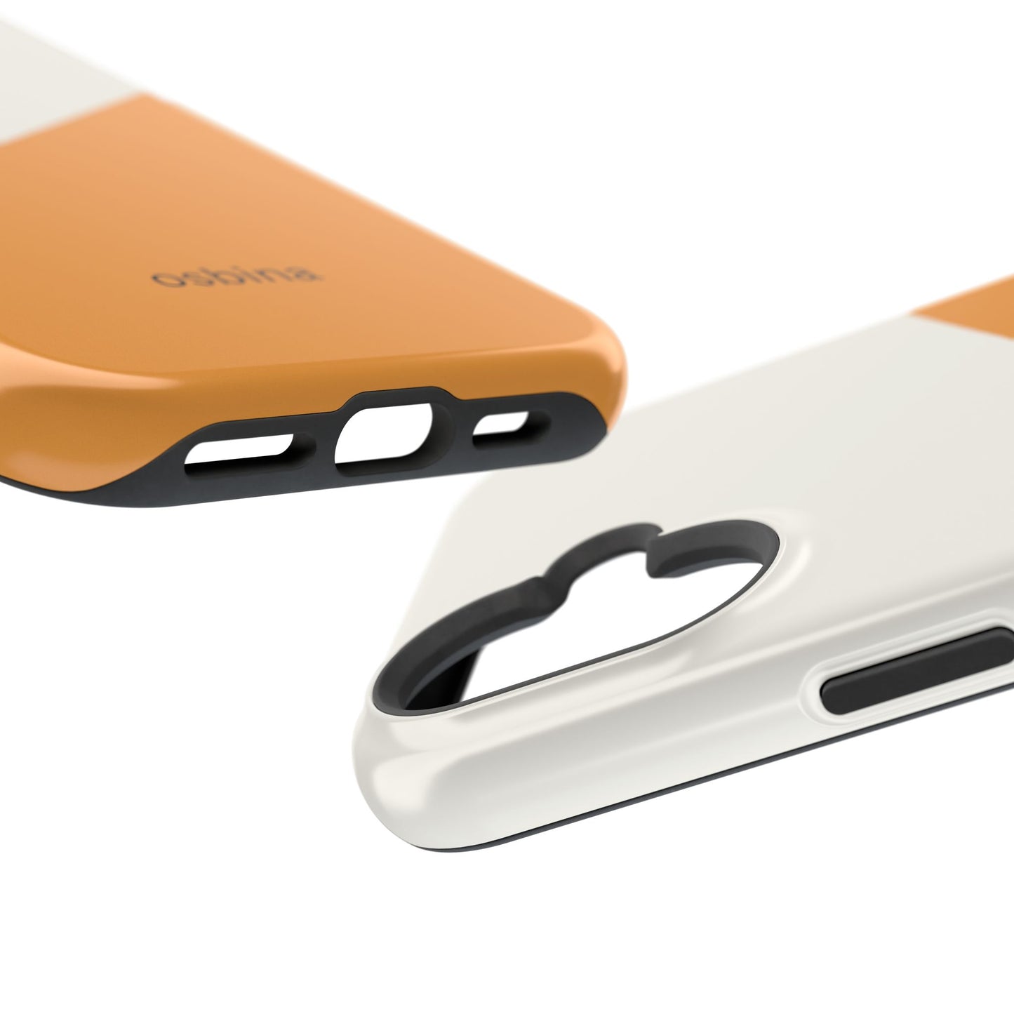 osbina | MagSafe Compatible for iPhone | Divide & Conquer — The Orange + White Split Diagonal Case | The Season Collective