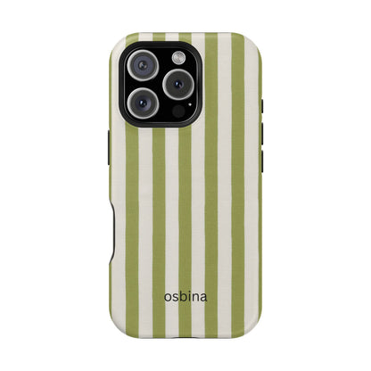 osbina | MagSafe compatible for iPhone | Verde Stripe Phone Case | Color Edit Collection