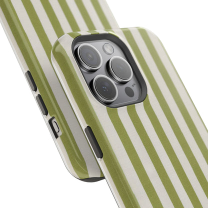 osbina | MagSafe compatible for iPhone | Verde Stripe Phone Case | Color Edit Collection