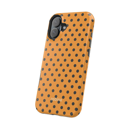 osbina | MagSafe Compatible for iPhone | Spot On Chic — The Orange + Black Polka Dot Case | The Season Collective