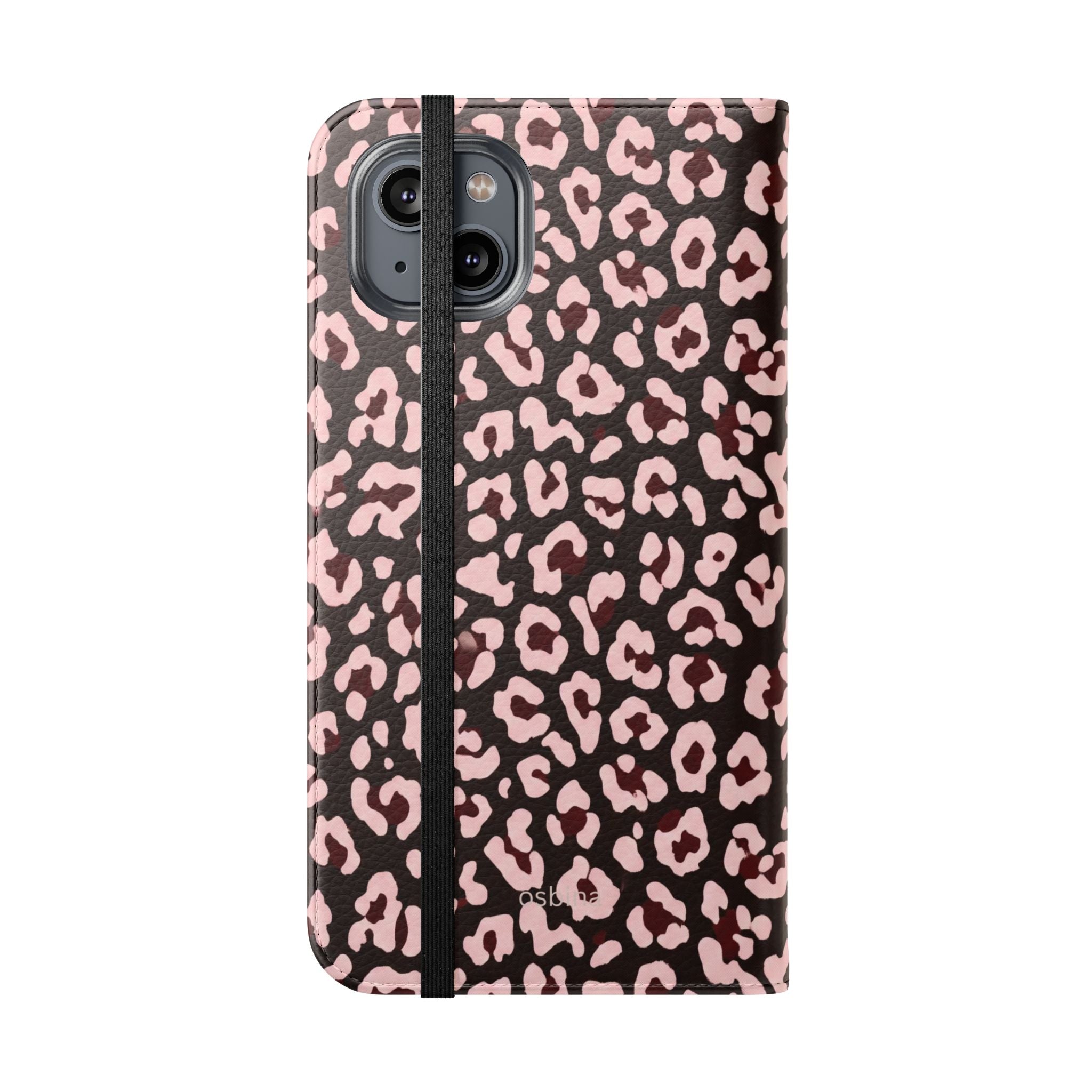 osbina | Wallet Flip Case for iPhone & Samsung | Chocolate Pink Leopard