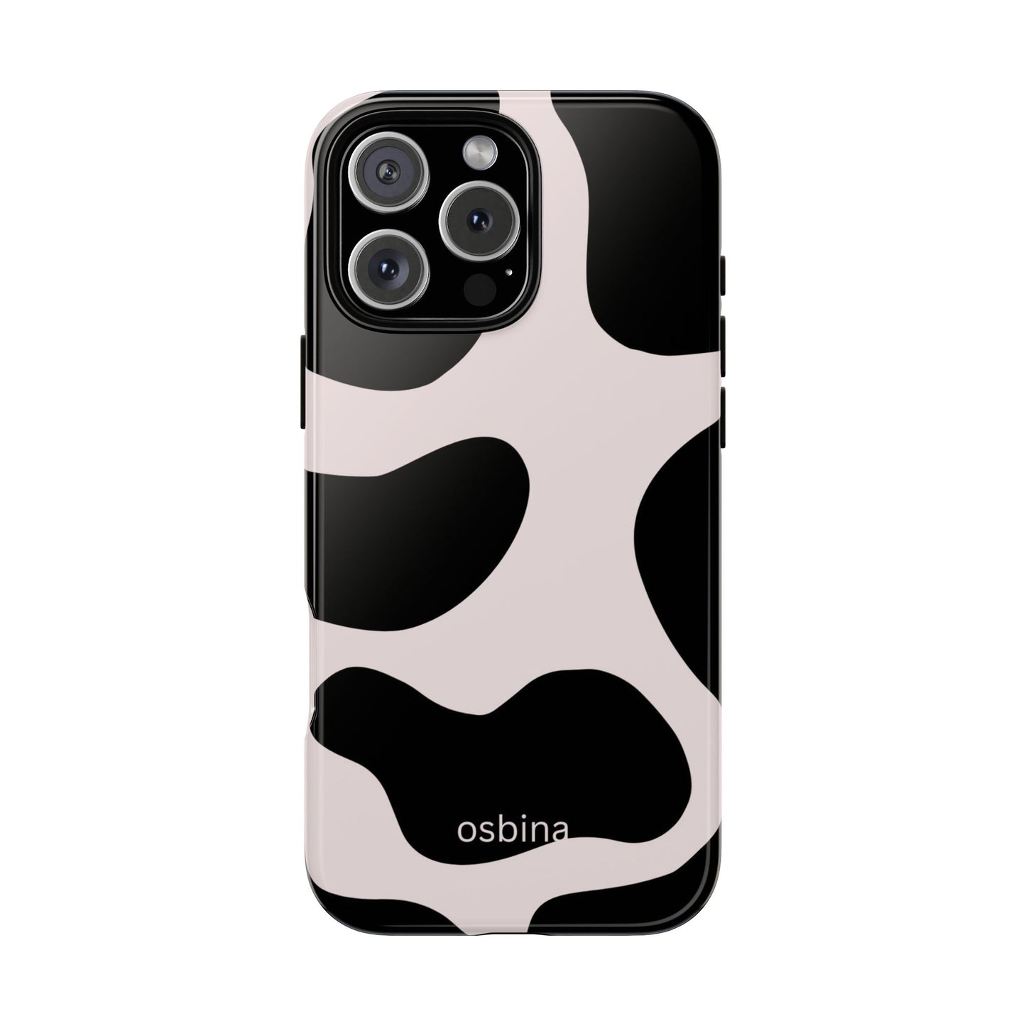 osbina | Prairie Chic Pink & Black Cow Print Phone Case | Modern Muse Collection