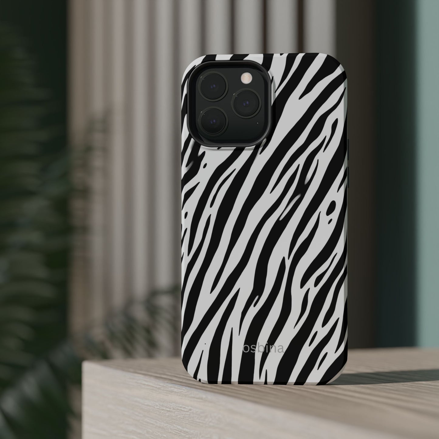 osbina | MagSafe Compatible for iPhone | The Bengal Bold Stripe Case in White + Black | The Season Collective