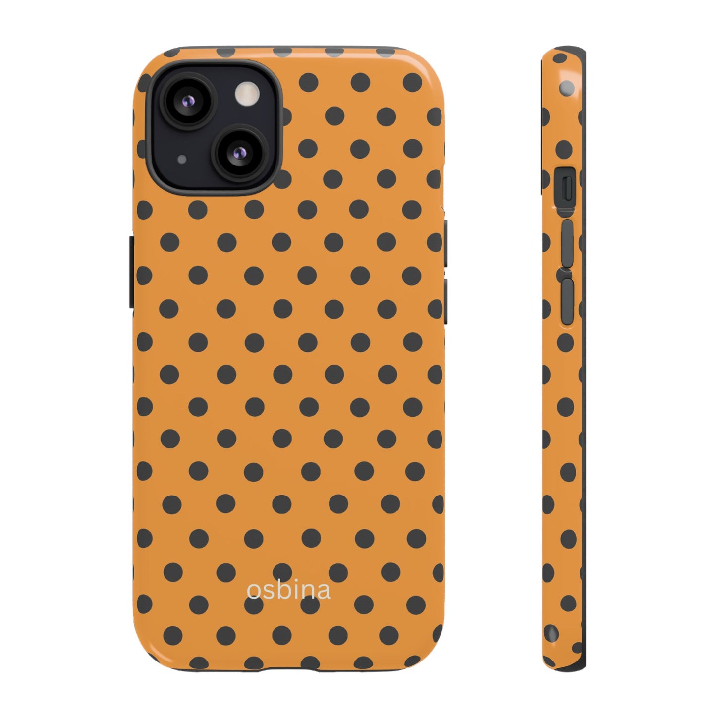 osbina | Spot On Chic — The Orange + Black Polka Dot Case | The Season Collective