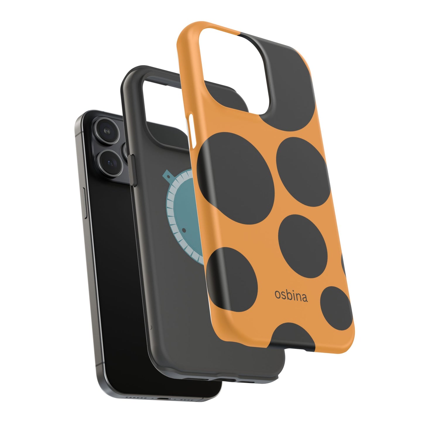 osbina | MagSafe Compatible for iPhone | The Bubble Statement Case in Orange + Black | The Season Collective