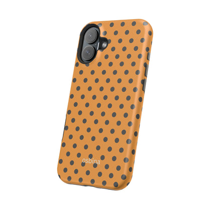 osbina | MagSafe Compatible for iPhone | Spot On Chic — The Orange + Black Polka Dot Case | The Season Collective