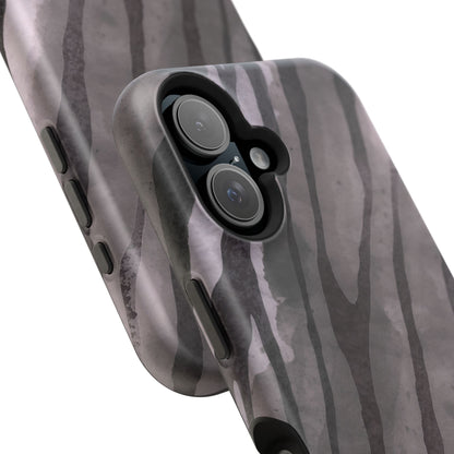 osbina | MagSafe Compatible for iPhone | Stripes on Point — The Muted Gray + Black Tiger Case | The Season Collective
