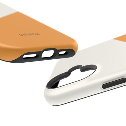 osbina | MagSafe Compatible for iPhone | Divide & Conquer — The Orange + White Split Diagonal Case | The Season Collective