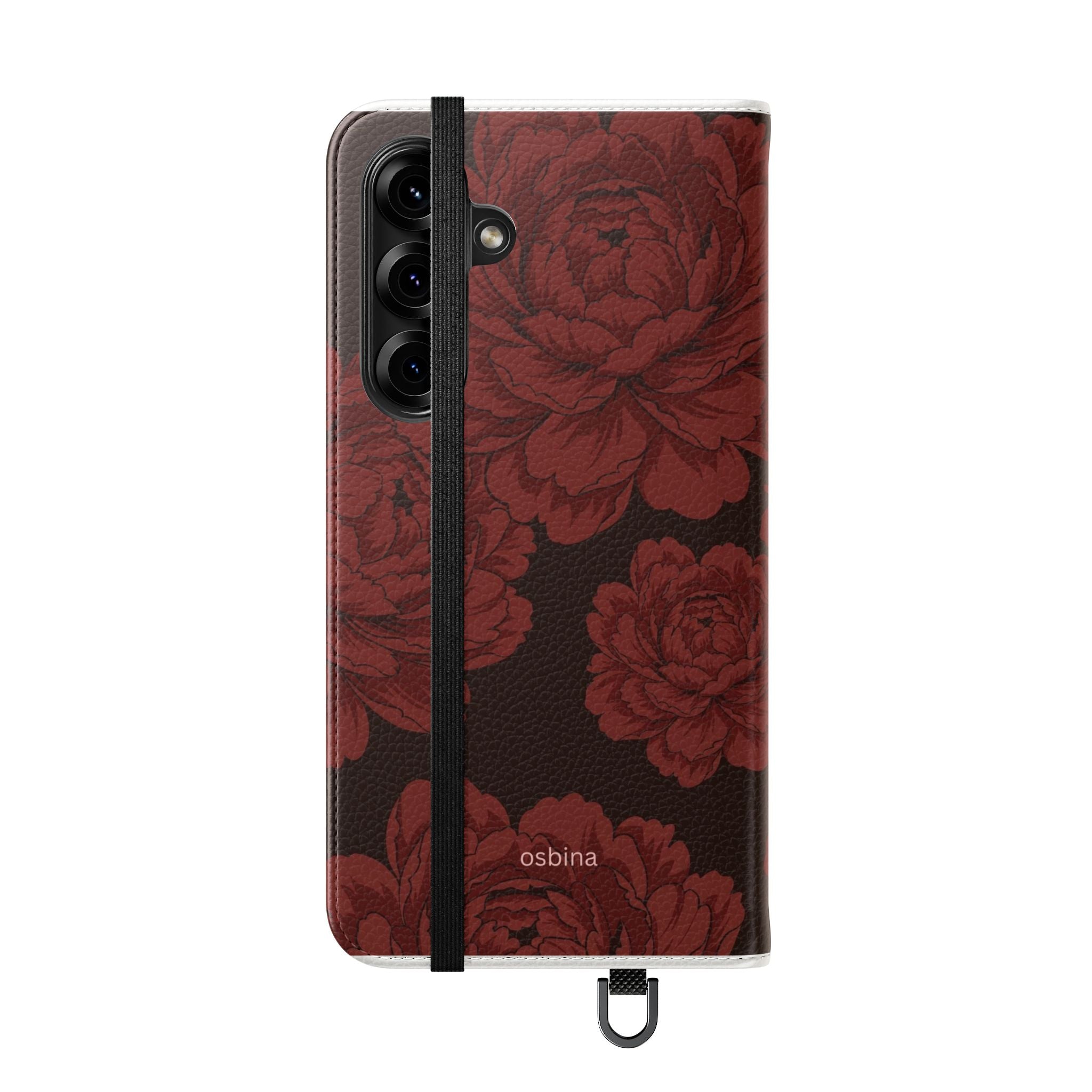 osbina | Wallet Flip Case for iPhone & Samsung | Oxblood Peony