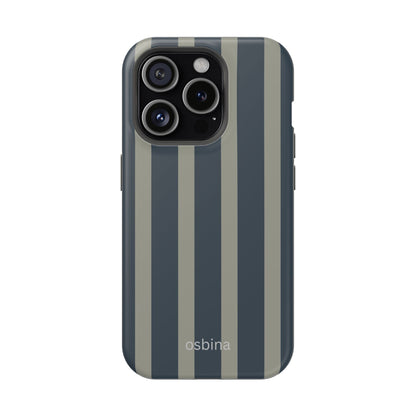 osbina | MagSafe compatible for iPhone | Grayhaven Navy & Gray Sophisticated Phone Case | Modern Muse Collection
