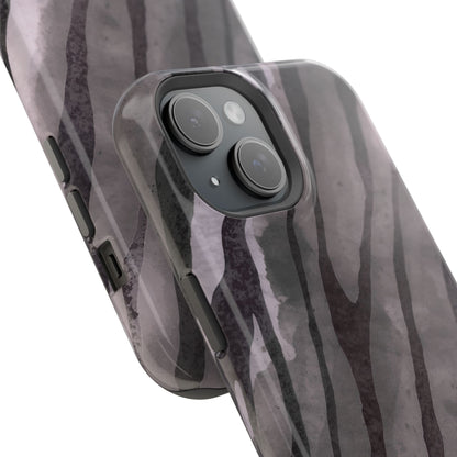 osbina | MagSafe Compatible for iPhone | Stripes on Point — The Muted Gray + Black Tiger Case | The Season Collective