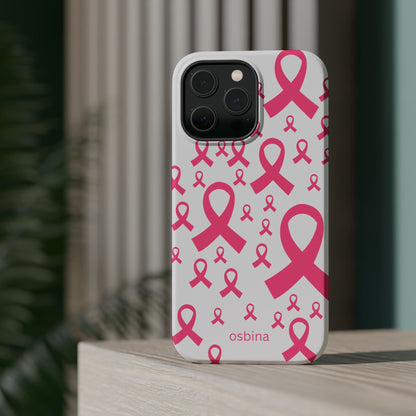 osbina |  MagSafe compatible for iPhone | Limited Edition Strength in Ribbons Case in Light Pink + Soft Pink + Hot Pink | The Pink October Collection | Inspired By