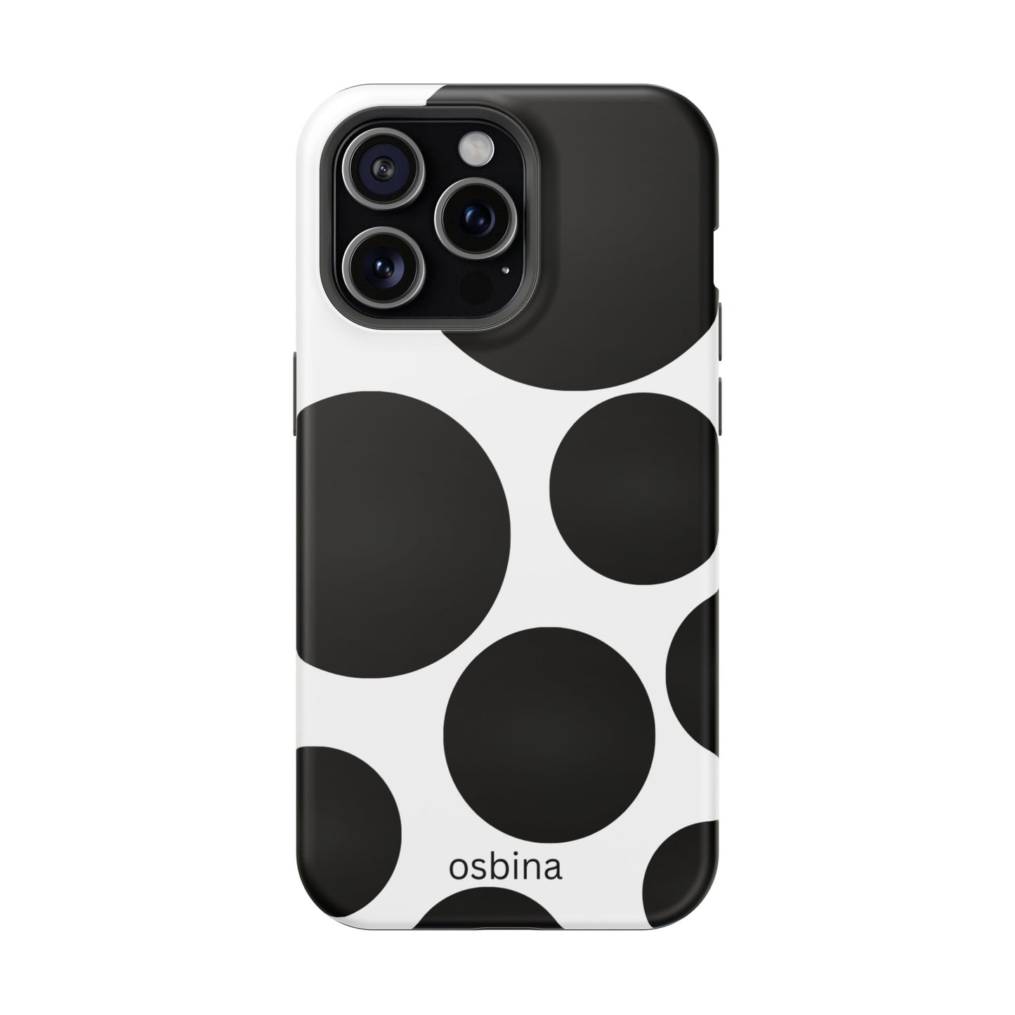 osbina | MagSafe compatible for iPhone | The Noir Bubbles Phone Case | Modern Muse Collection