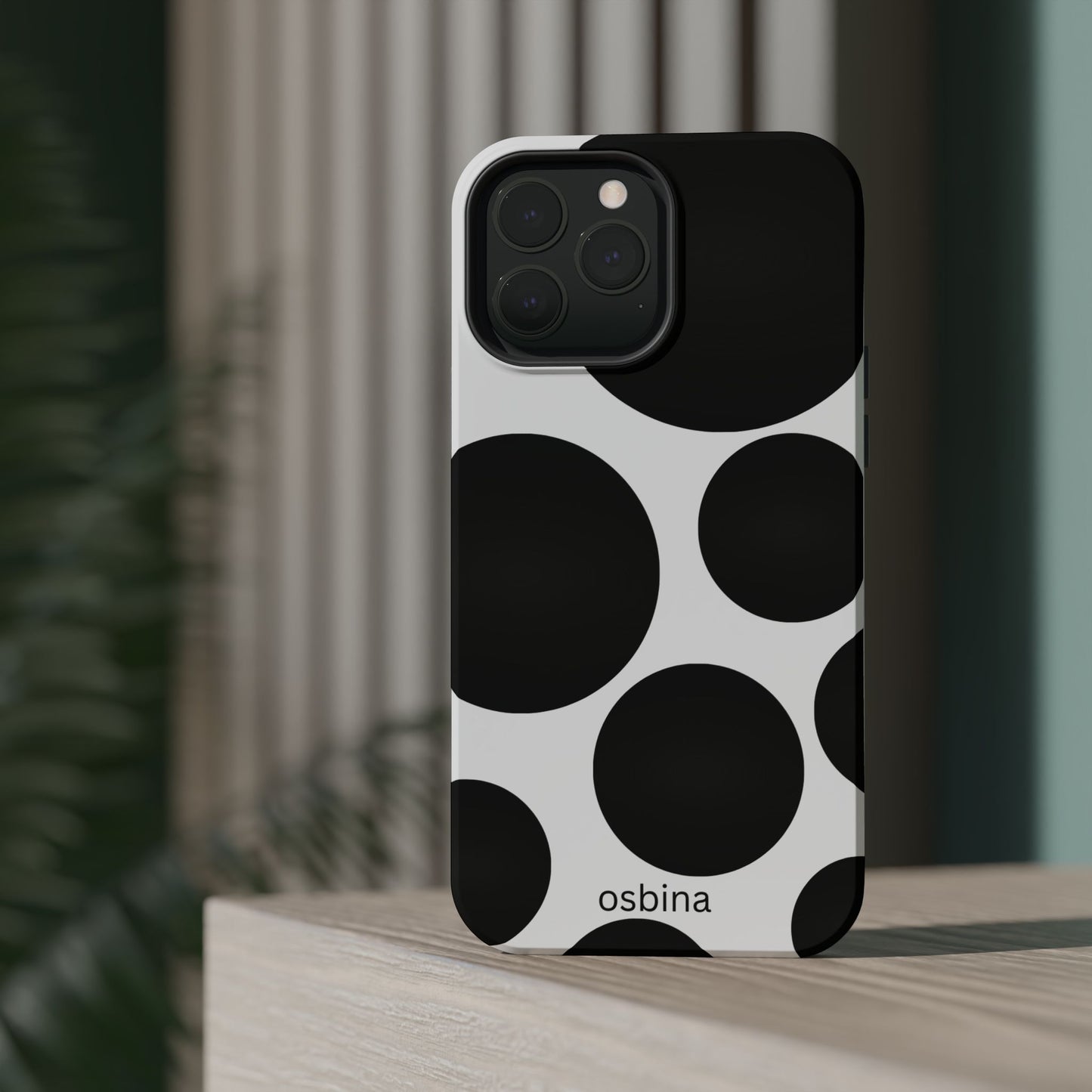 osbina | MagSafe compatible for iPhone | The Noir Bubbles Phone Case | Modern Muse Collection