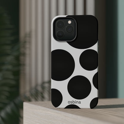 osbina | MagSafe compatible for iPhone | The Noir Bubbles Phone Case | Modern Muse Collection