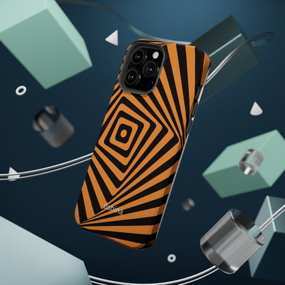 osbina | MagSafe Compatible for iPhone | Step Into the Zone — The Orange + Black Spiral Case | The Season Collective