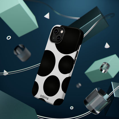 osbina | MagSafe compatible for iPhone | The Noir Bubbles Phone Case | Modern Muse Collection