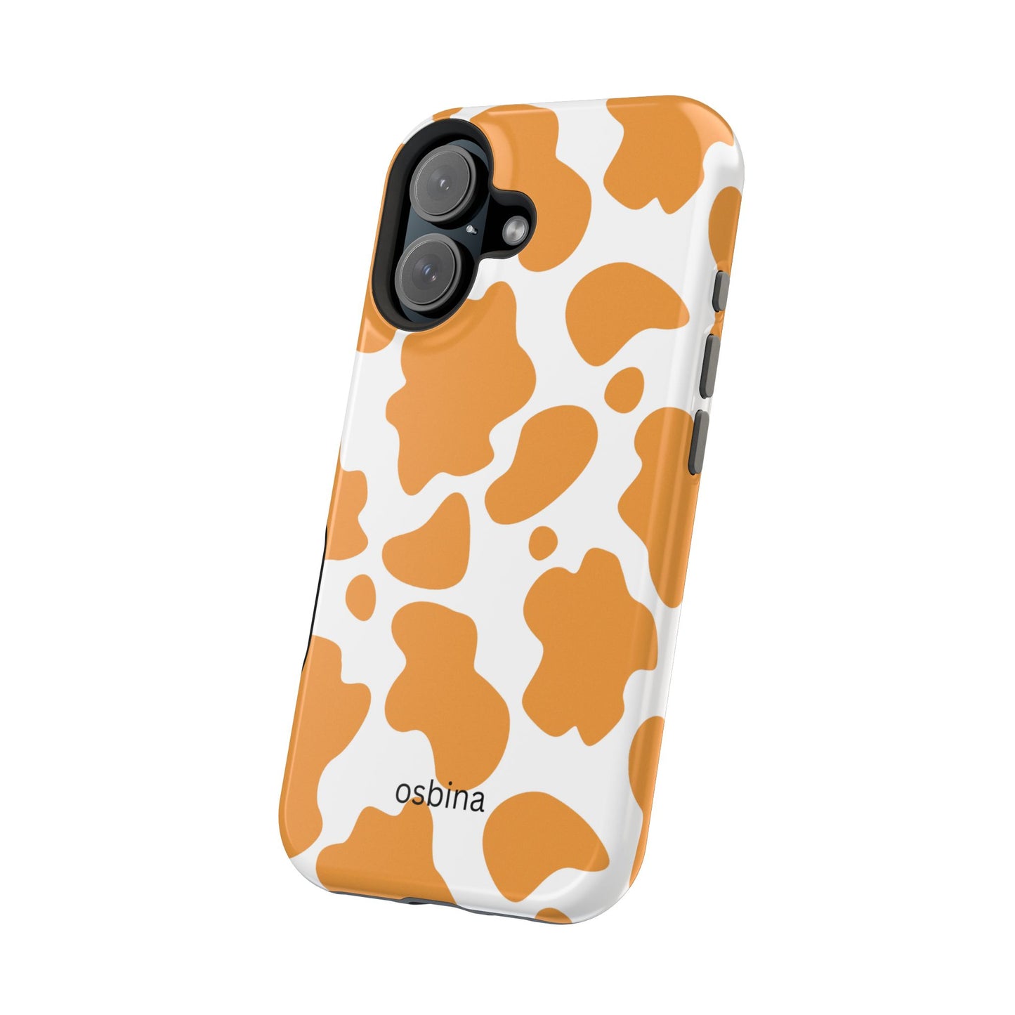 osbina | MagSafe Compatible for iPhone | Holy Cow, It’s Chic — The Orange Cow Print Case | The Season Collective