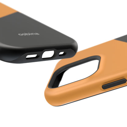 osbina | MagSafe Compatible for iPhone | Bold Moves Only — The Orange + Black Split Diagonal Case | The Season Collective