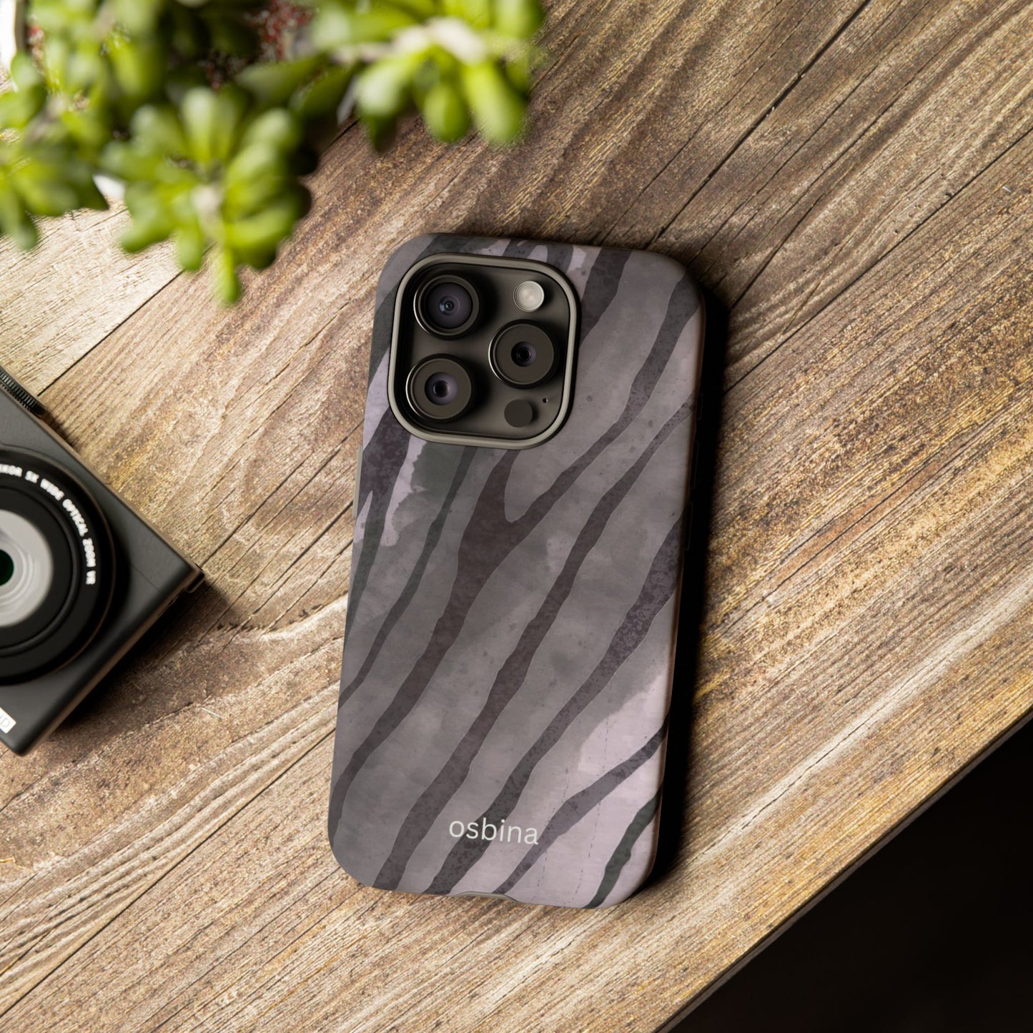 osbina | Stripes on Point — The Muted Gray + Black Tiger Case | The Season Collective