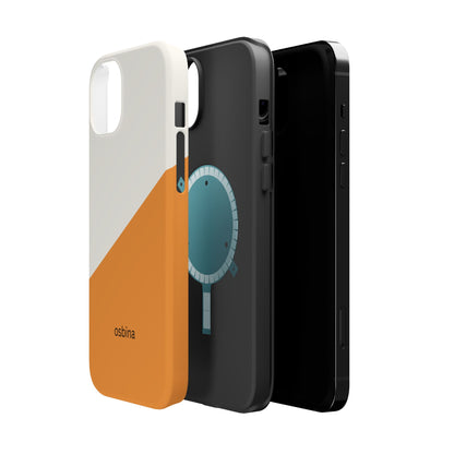 osbina | MagSafe Compatible for iPhone | Divide & Conquer — The Orange + White Split Diagonal Case | The Season Collective