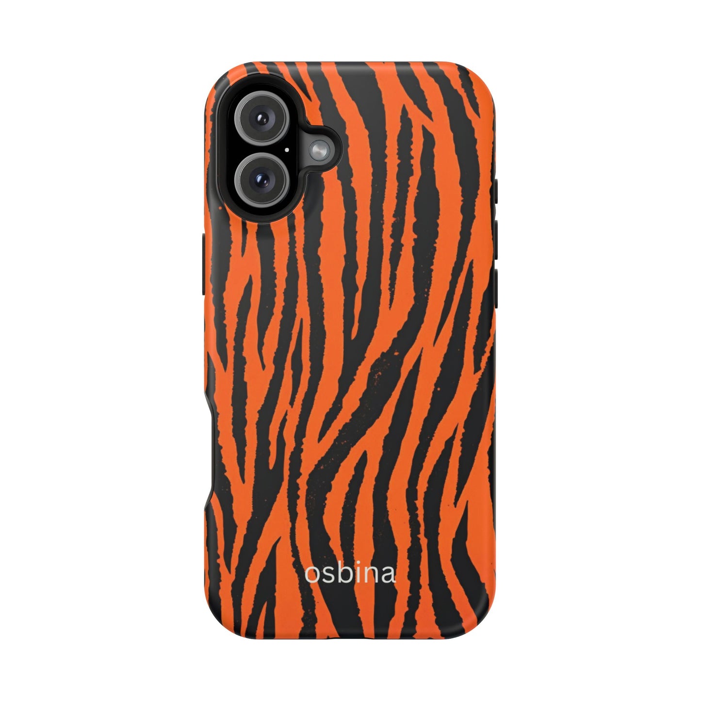osbina | MagSafe Compatible for iPhone | Tiger, But Make It Chic — The Bengal Stripe Case in Orange + Black | The Season Collective