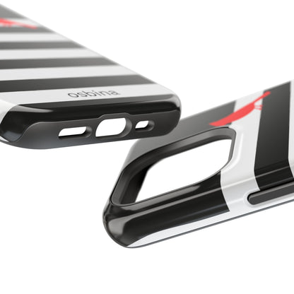 osbina | MagSafe compatible for iPhone | Redbird Edition Thinking of You Phone Case Black & White Stripe | Inspired By Collection