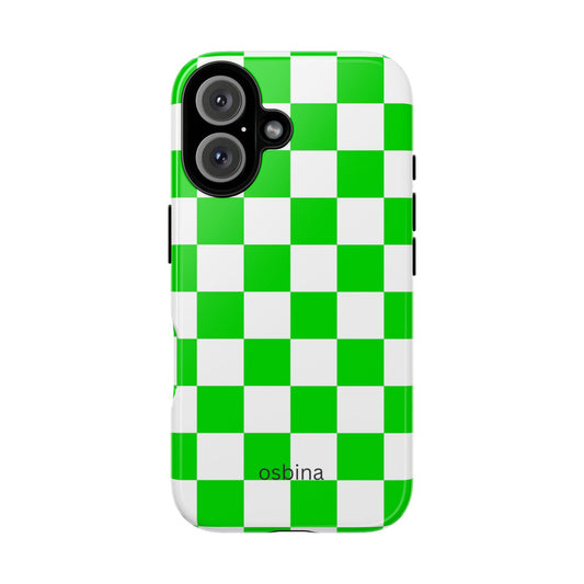 osbina | Neon Verdi Checks Phone Case | Color Edit Collection