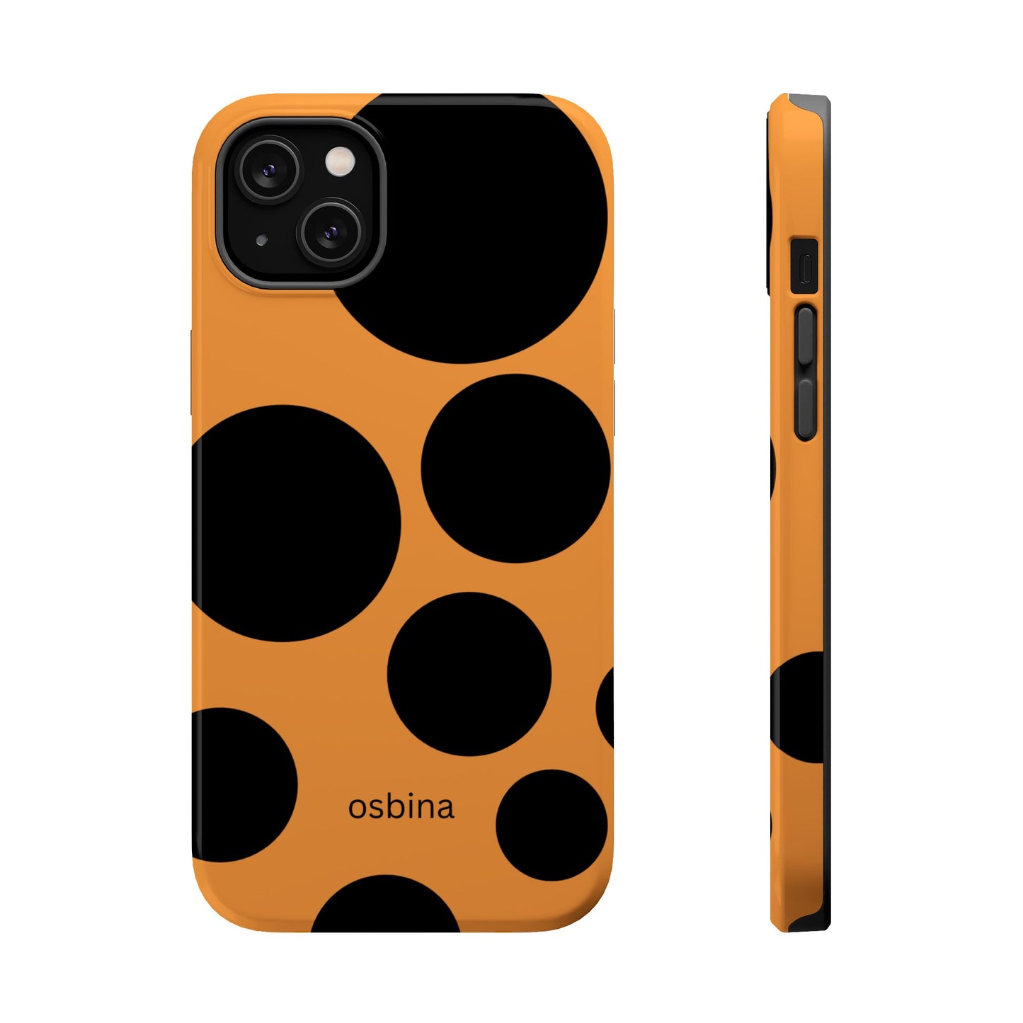 osbina | MagSafe Compatible for iPhone | The Bubble Statement Case in Orange + Black | The Season Collective