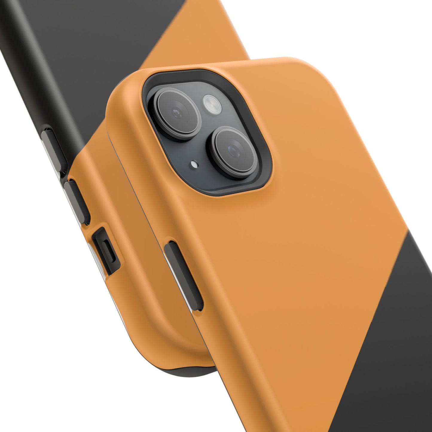 osbina | MagSafe Compatible for iPhone | Bold Moves Only — The Orange + Black Split Diagonal Case | The Season Collective