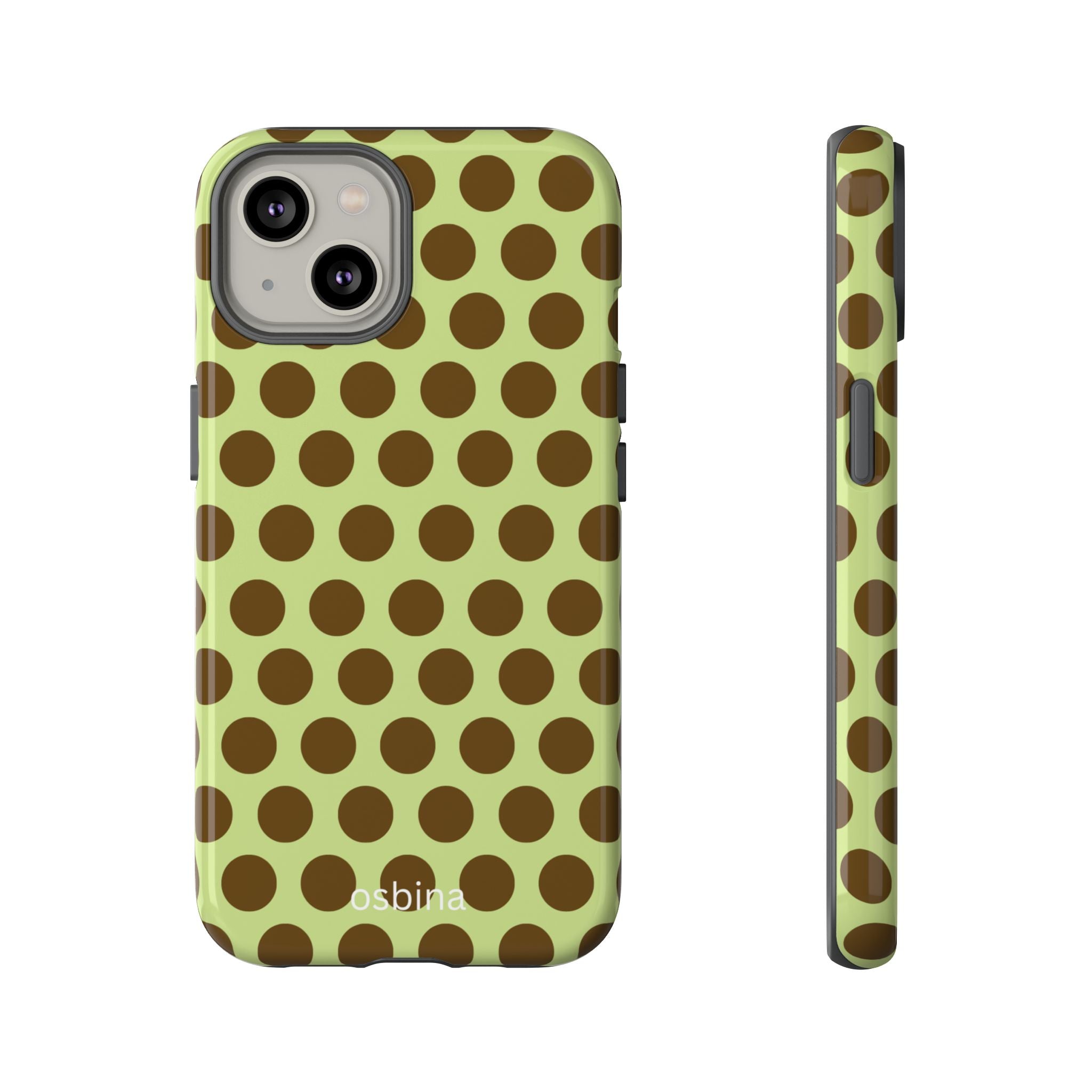 osbina | Chartreuse Cocoa Dots Designer Case