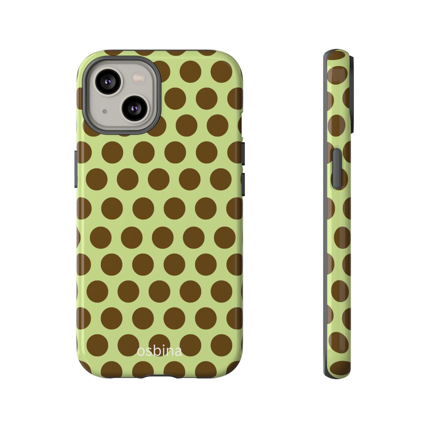 osbina | Chartreuse Cocoa Dots Designer Case