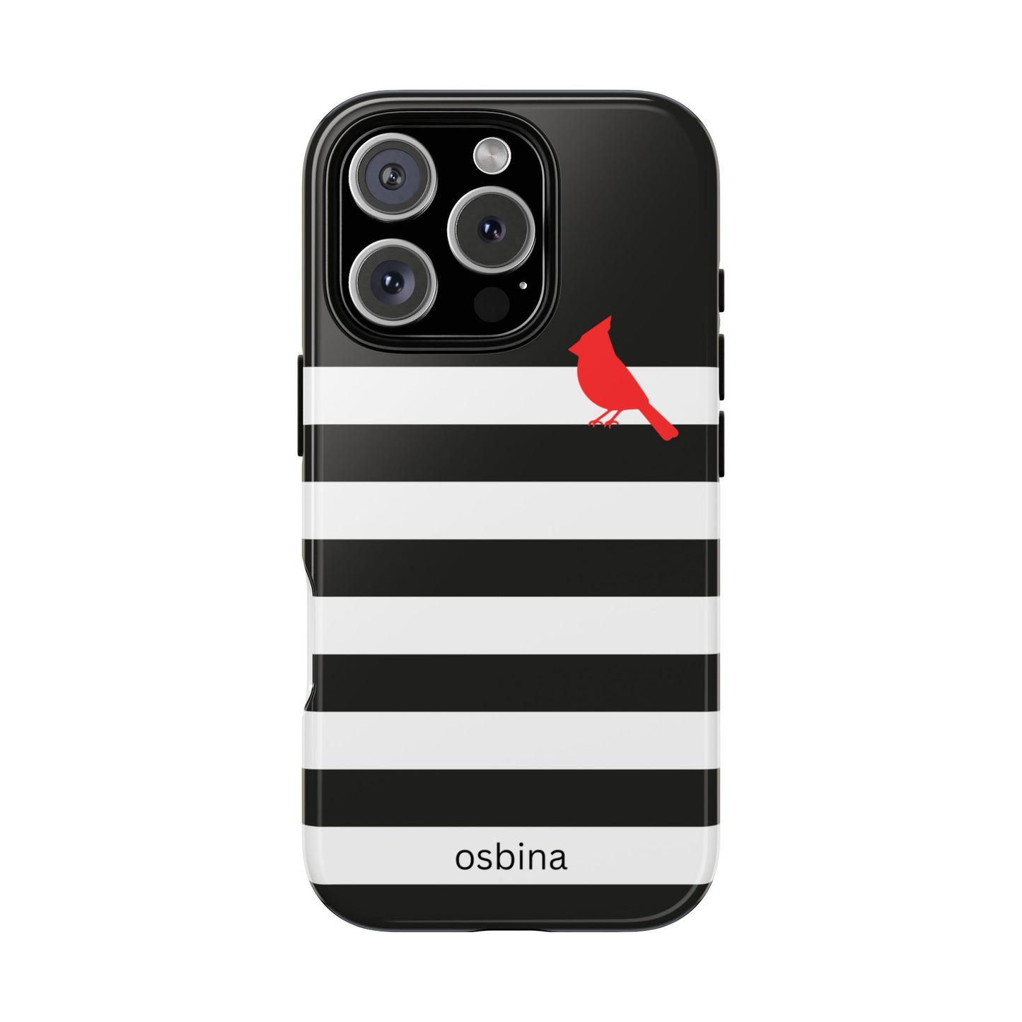 osbina | Redbird Edition Thinking of You Phone Case Black & White Stripe | Inspired By Collection
