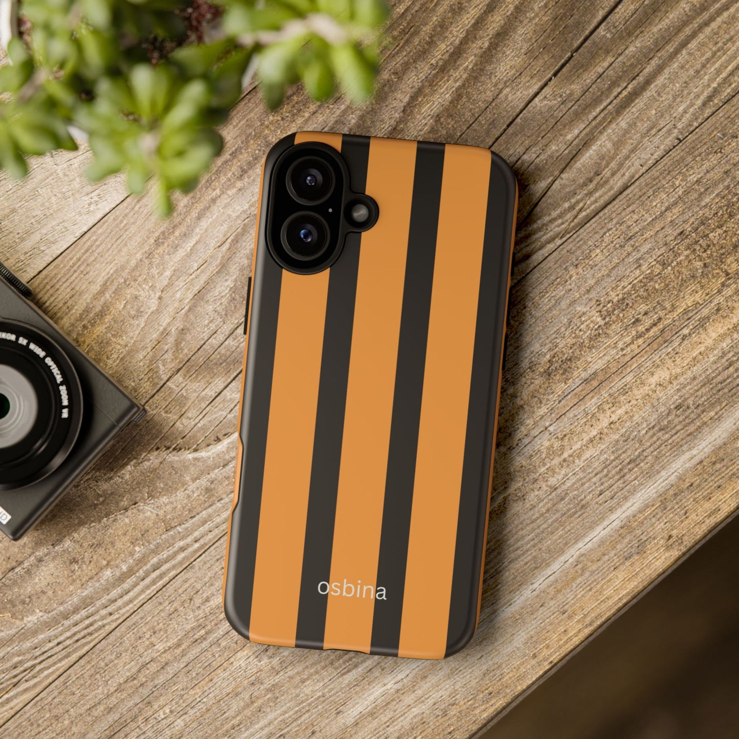 osbina | The Statement Stripe Case in Black + Orange | The Season Collective