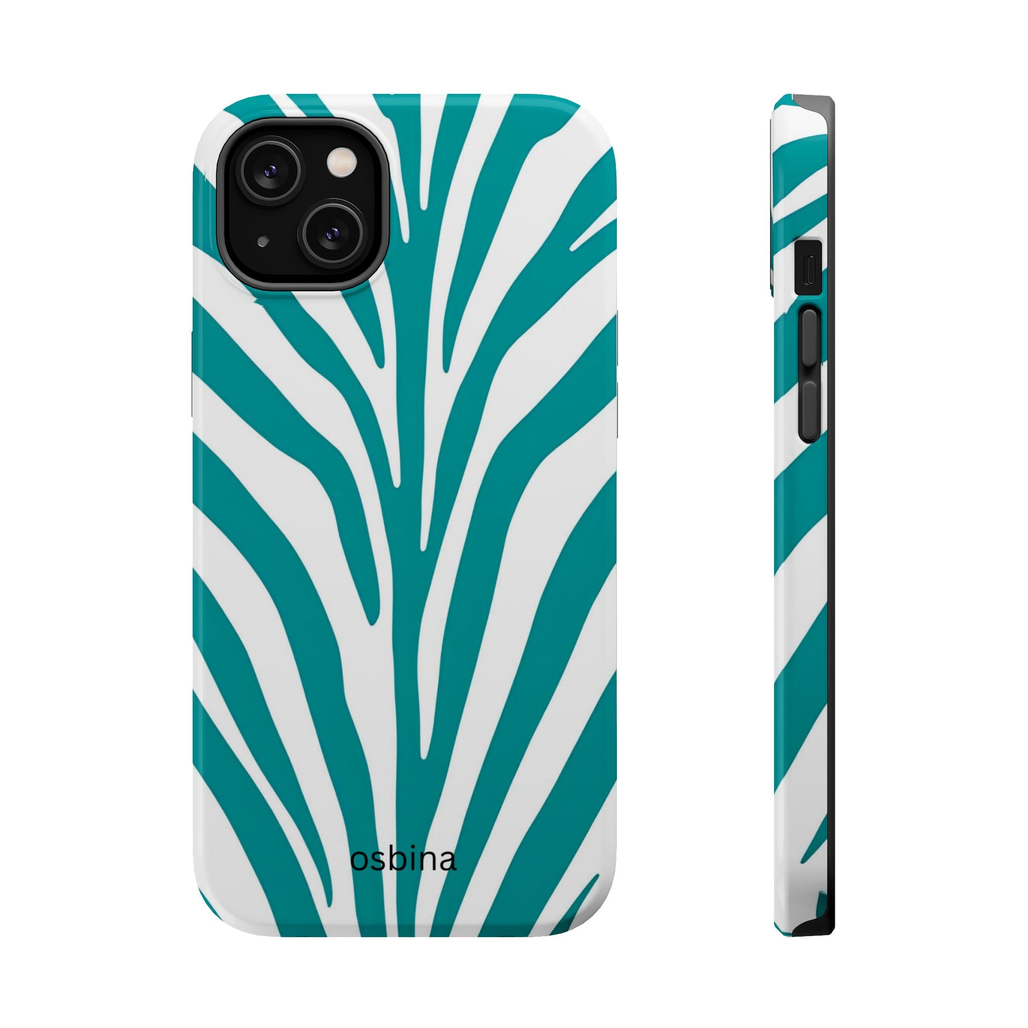 osbina | MagSafe for iPhone | The Teal Zebra Designer Case