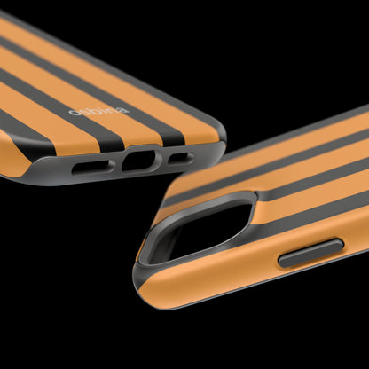 osbina | MagSafe Compatible for iPhone | The Statement Stripe Case in Black + Orange | The Season Collective