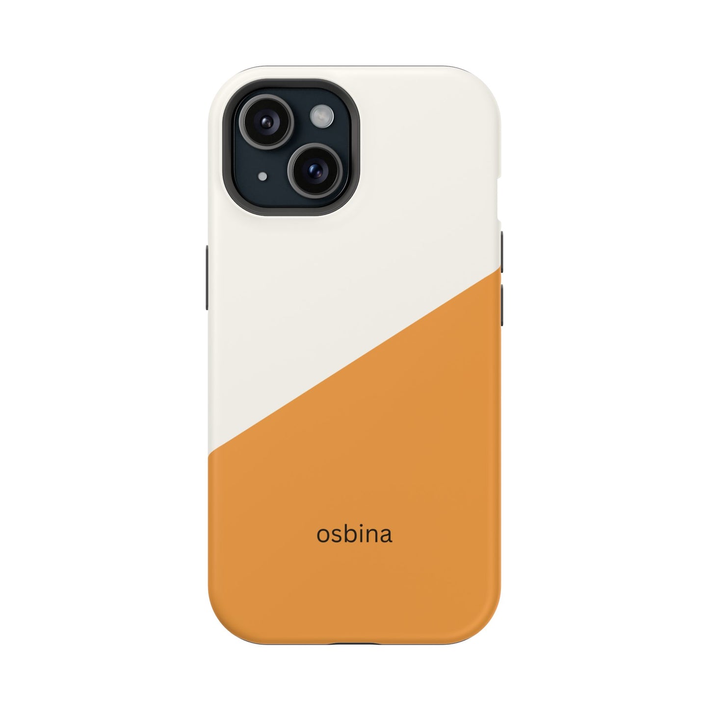 osbina | MagSafe Compatible for iPhone | Divide & Conquer — The Orange + White Split Diagonal Case | The Season Collective