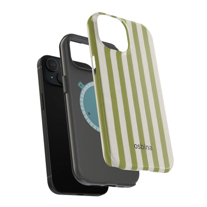 osbina | MagSafe compatible for iPhone | Verde Stripe Phone Case | Color Edit Collection