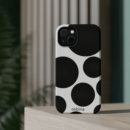 osbina | MagSafe compatible for iPhone | The Noir Bubbles Phone Case | Modern Muse Collection