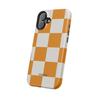 osbina | MagSafe Compatible for iPhone | Check You Out — The Orange + White Check Case | The Season Collective