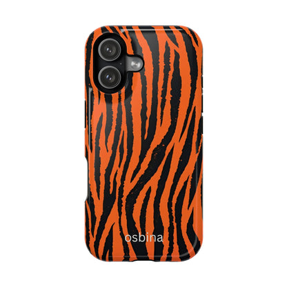 osbina | MagSafe Compatible for iPhone | Tiger, But Make It Chic — The Bengal Stripe Case in Orange + Black | The Season Collective