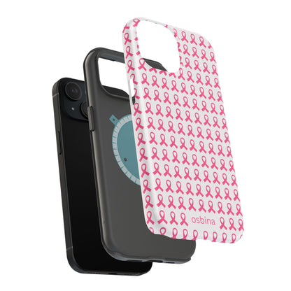 osbina |  MagSafe compatible for iPhone | Limited Edition The Side By Side Pink Ribbons Case in Light Pink + Soft Pink + Hot Pink | The Pink October Collection | Inspired By
