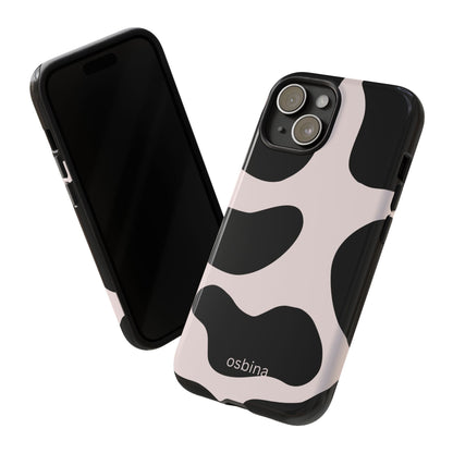 osbina | Prairie Chic Pink & Black Cow Print Phone Case | Modern Muse Collection