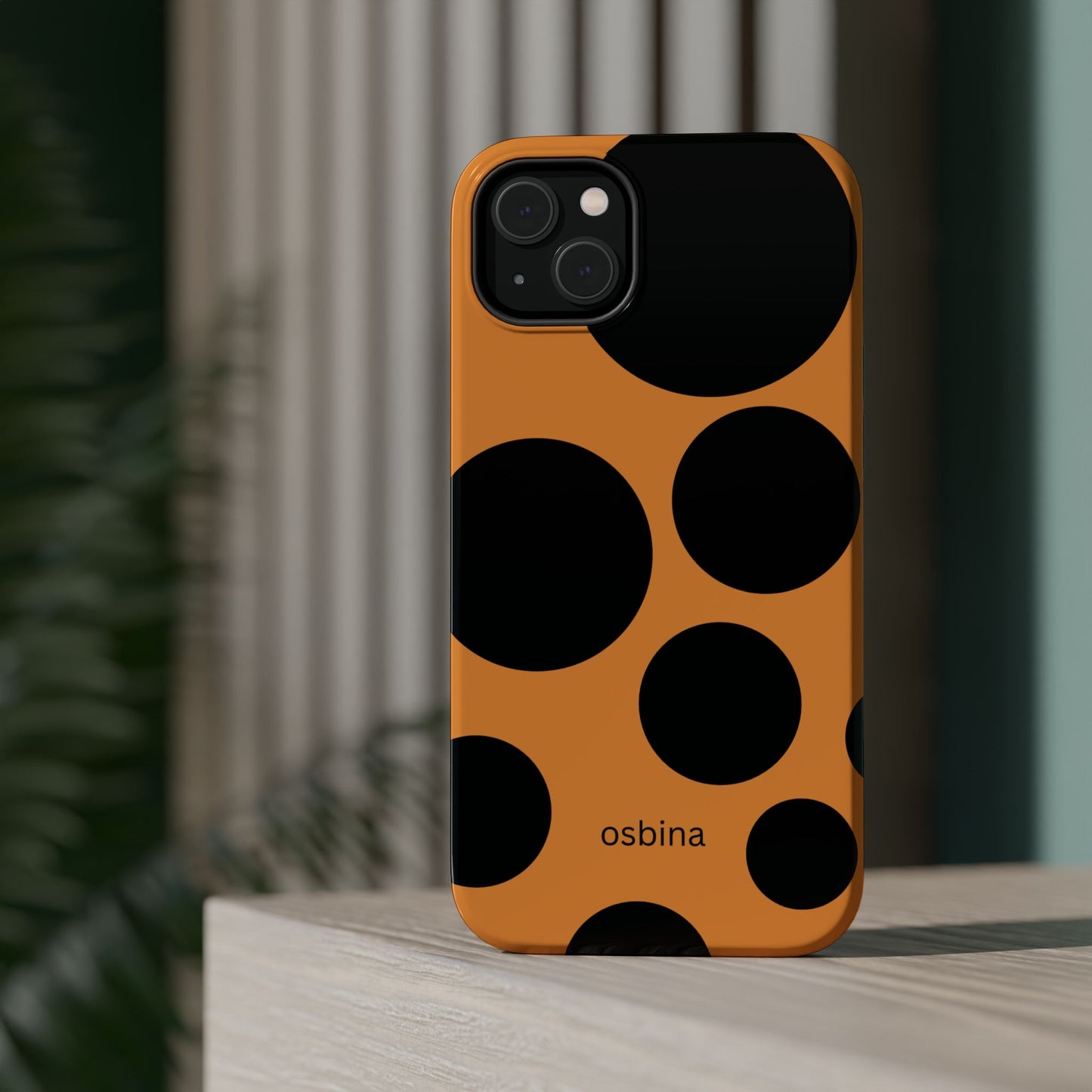 osbina | MagSafe Compatible for iPhone | The Bubble Statement Case in Orange + Black | The Season Collective