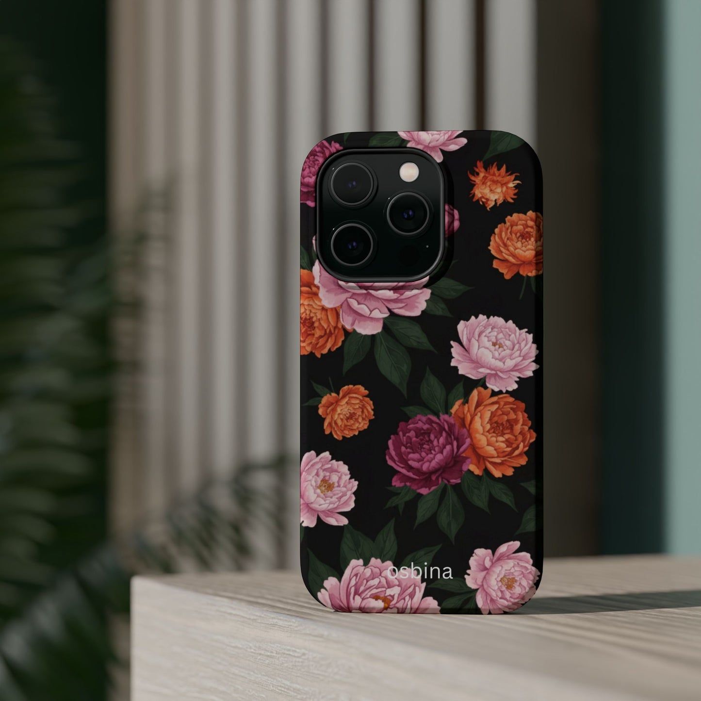 osbina | MagSafe | Peony Noir, Designer Case | The Aspen Collection