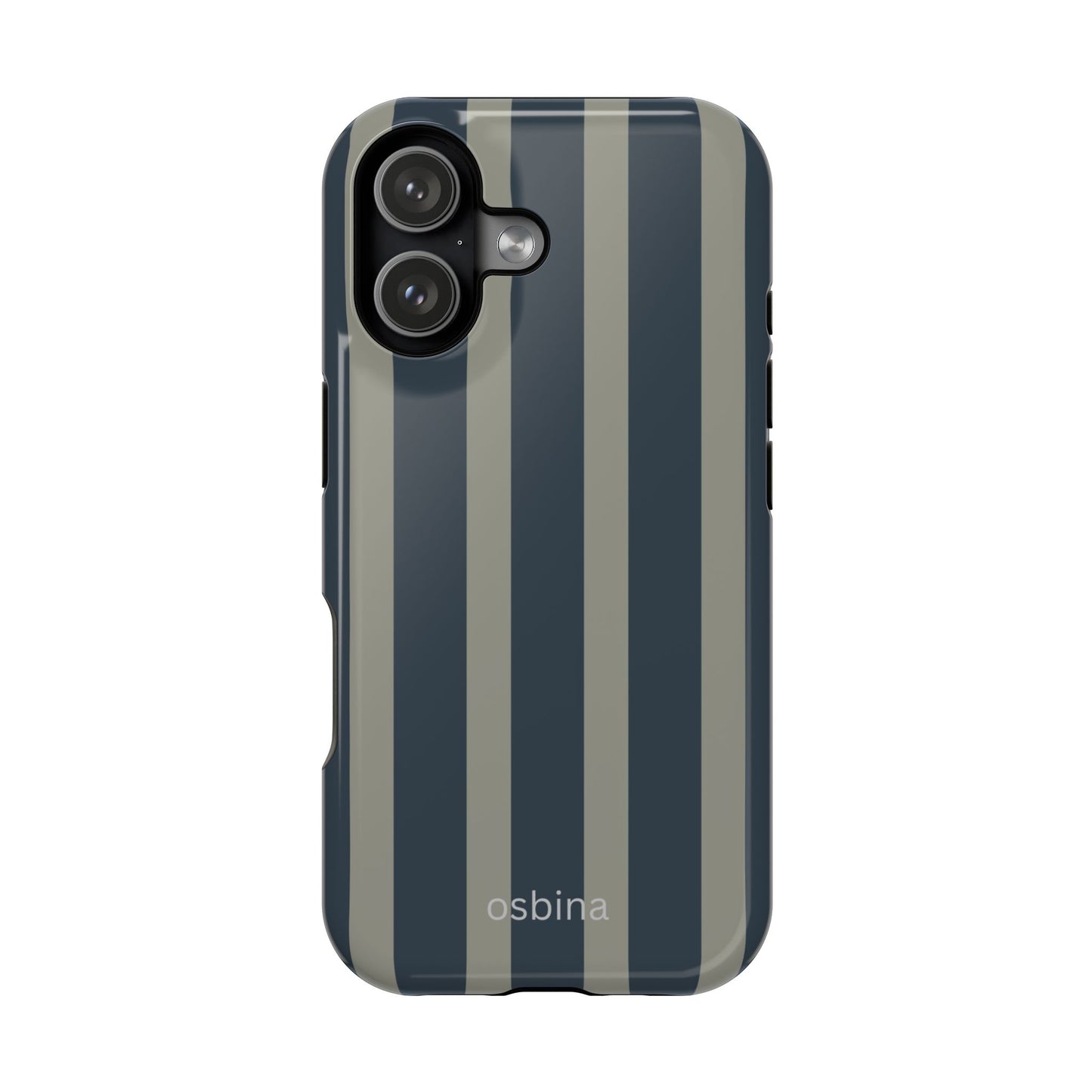 osbina | MagSafe compatible for iPhone | Grayhaven Navy & Gray Sophisticated Phone Case | Modern Muse Collection